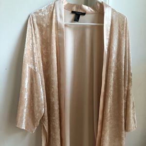Forever 21 Peach Velvet Kimono